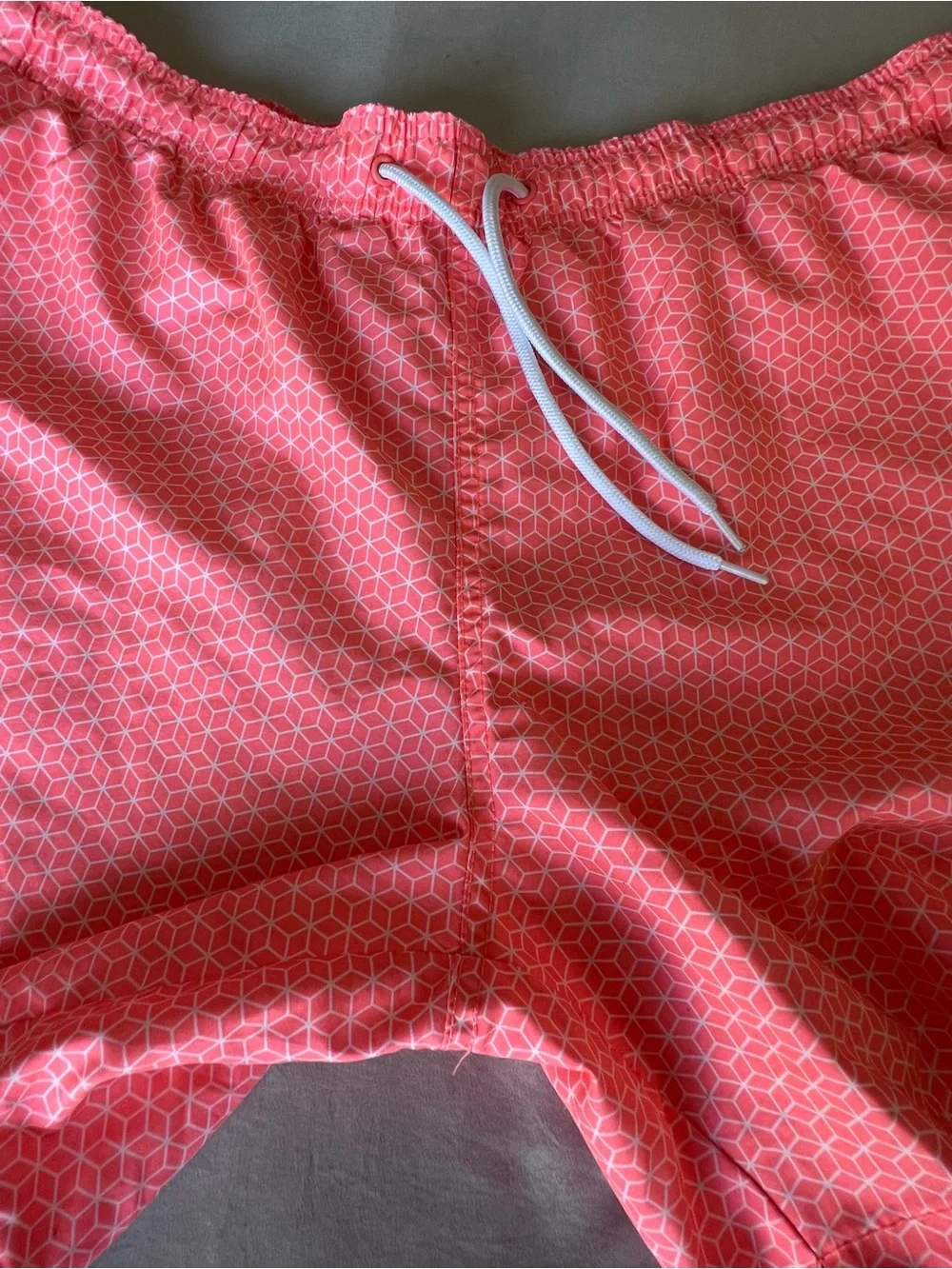 H&M Men’s Pink Geometric Athletic Swim Shorts XL